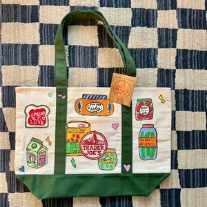 Hand painted Trader Joe's Canvas Tote Bag with love puns